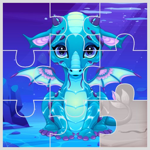 Hra - Cute Unicorns and Dragon Puzzle